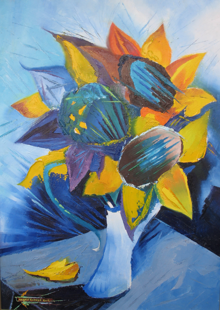 Still life with sunflowers