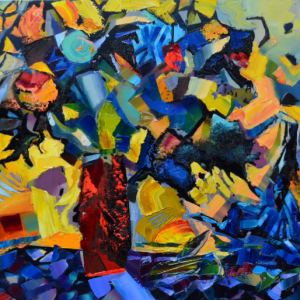 Flowers, wine